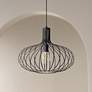 1_Renwil Ione 19 3/4" Wide Textured Black Open Cage Pendant Light