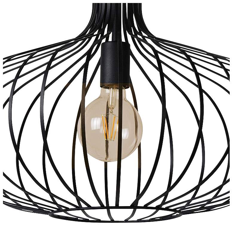 Image 3 Renwil Ione 19 3/4" Wide Textured Black Open Cage Pendant Light more views