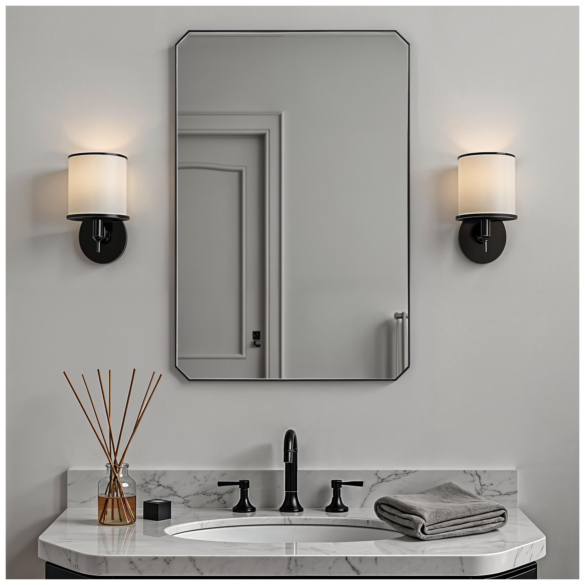 Image 2 Renwil Jace 36" H x 24" W Wall Mirror, Black more views