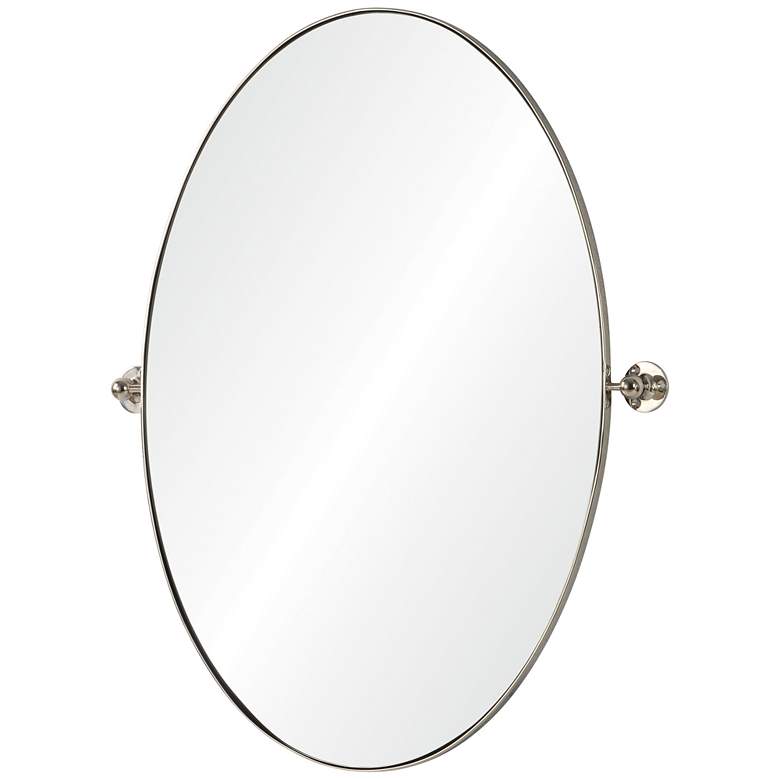 Image 3 Renwil Jacinda Polished Nickel 24" x 30" Oval Wall Mirror more views