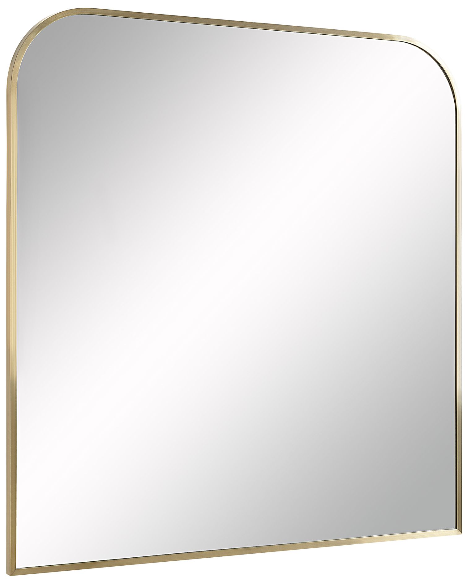 Image 4 Renwil Joan 38 x 40 Rounded Corner Iron Antique Brass Wall Mirror more views