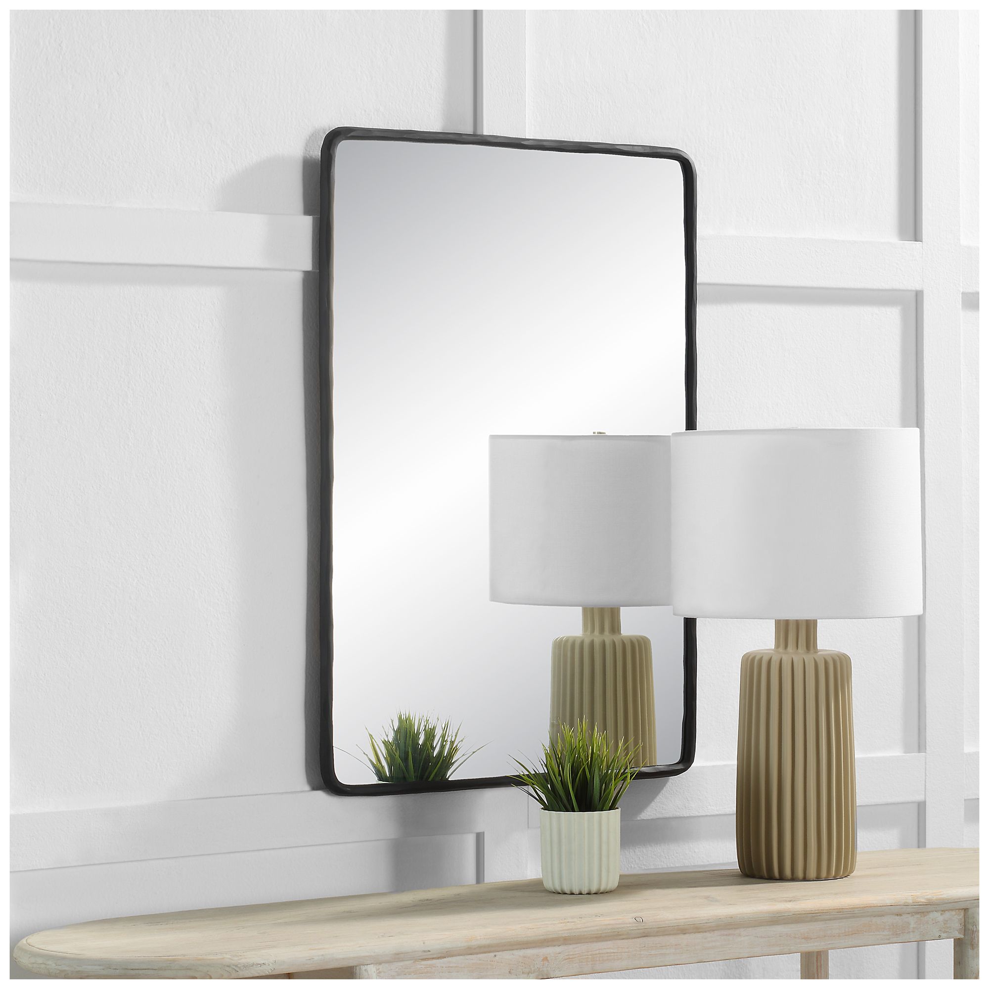 Image 2 Renwil Jorah 36" Tall Rectangle Wall Mirror, Black more views