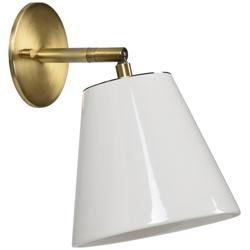 Renwil Kai Antique Brushed Brass and White Wall Sconce 7x9.75x11.5" AD