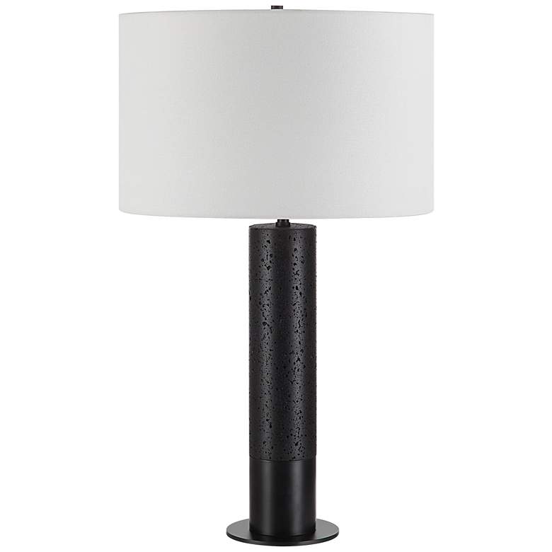 Image 1 Renwil Kampen 27 3/4" High Matte Black Travertine Marble Table Lamp