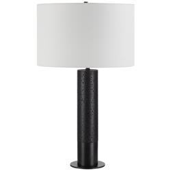 Renwil Kampen 27 3/4" High Matte Black Travertine Marble Table Lamp