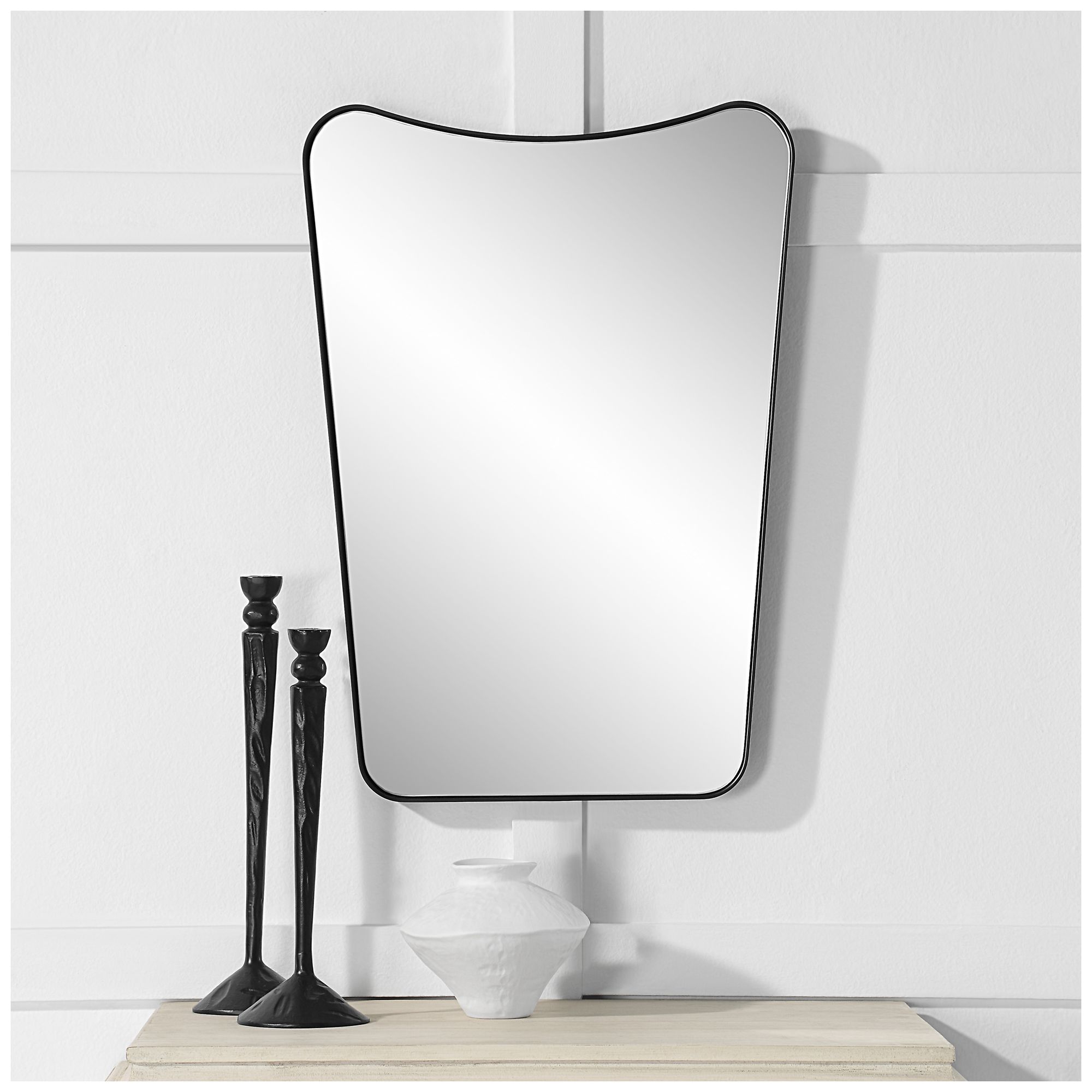 Image 2 Renwil Kateri 28" Tall Irregular Wall Mirror, Black more views
