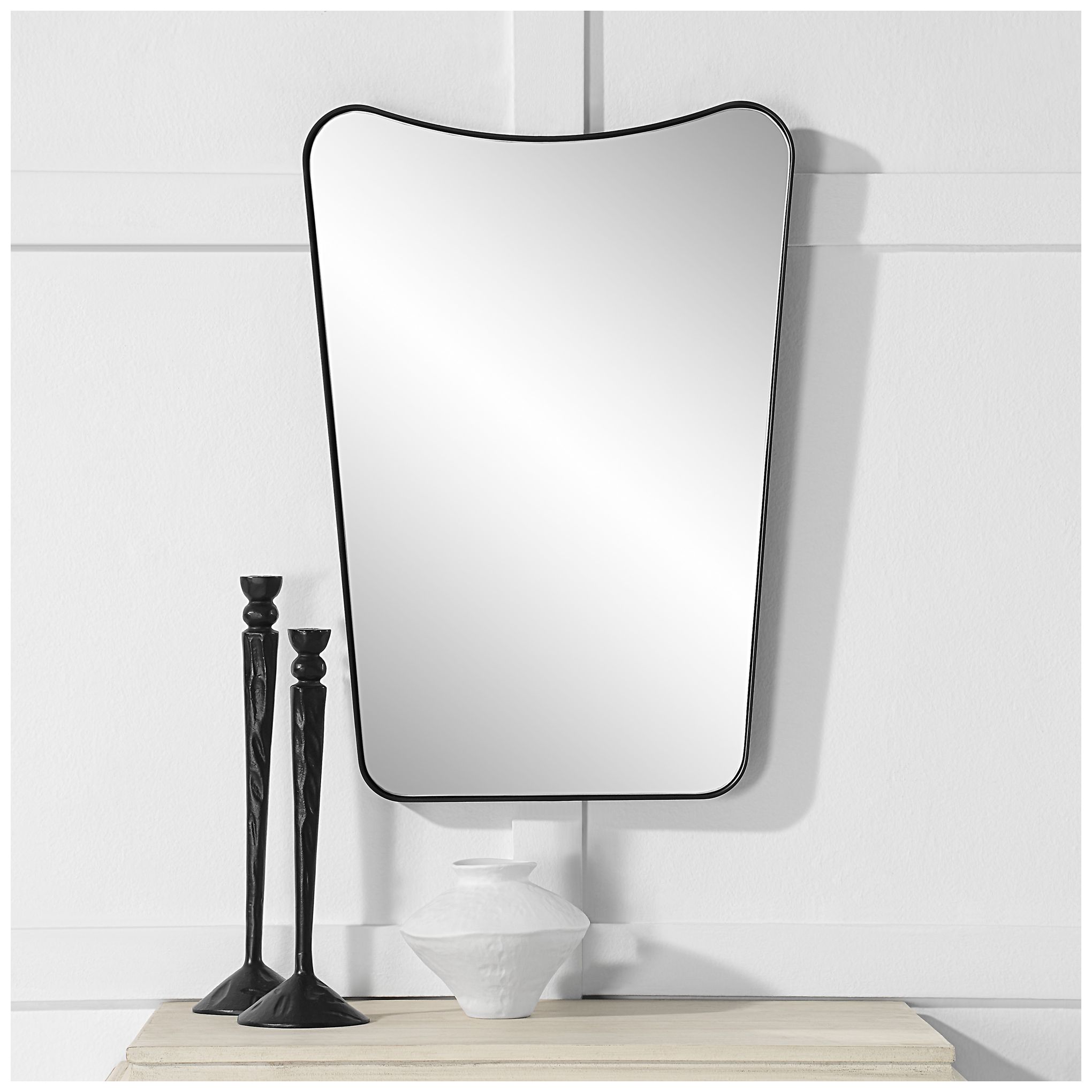 Image 3 Renwil Kateri 28" Tall Irregular Wall Mirror, Black more views