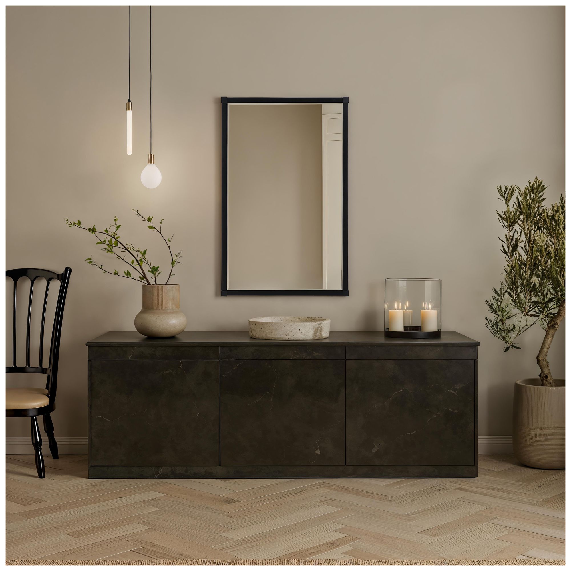 Image 2 Renwil Kauri 35" H x 22" W Wall Mirror, Black more views