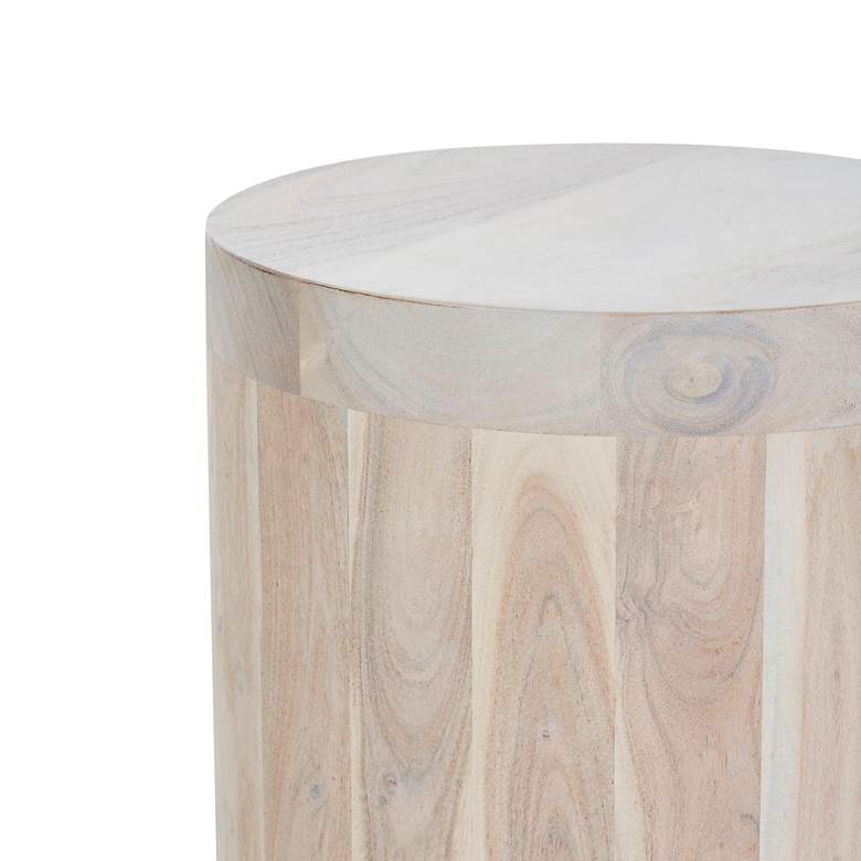 Image 3 Renwil Kernel 24" Wide Whitewash Acacia Wood Side Table more views