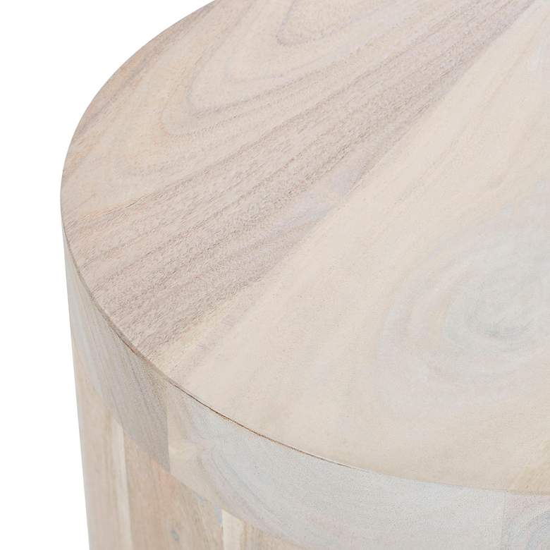 Image 4 Renwil Kernel 24" Wide Whitewash Acacia Wood Side Table more views
