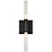 Renwil Lina Iron Matte Black Etched Glass Wall Sconce 5x17x3"