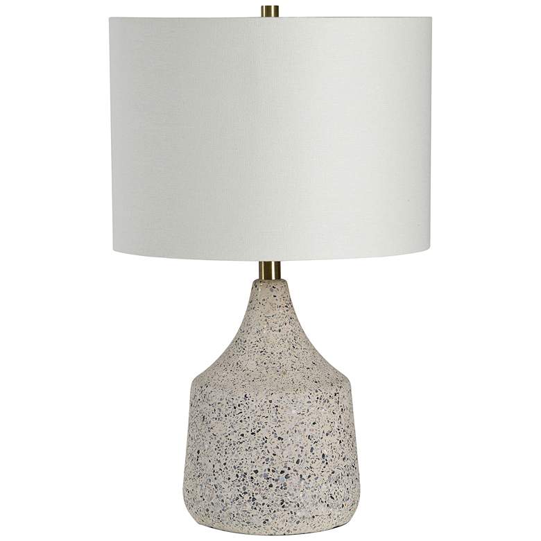 Image 3 Renwil Longmore 22" Modern Speckled Beige Cement Accent Table Lamp more views