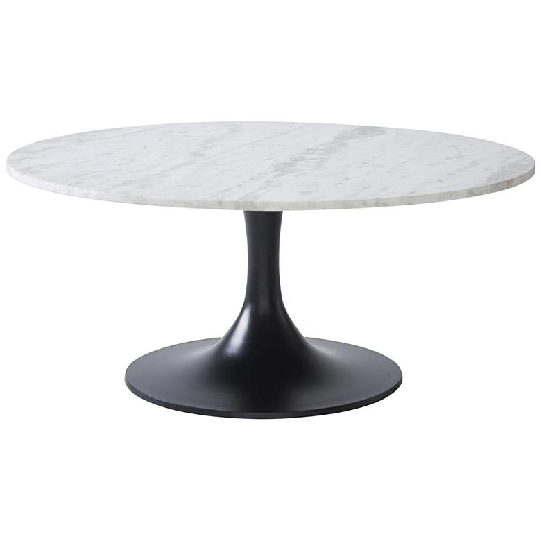 Image 2 Renwil Loveada Matte 35" Wide Matte Black Round Coffee Table