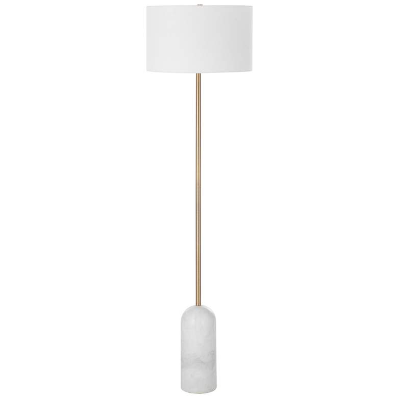 Image 1 Renwil Lozica 62 1/2" Marble Natural White Brushed Brass Floor Lamp