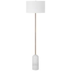 Renwil Lozica 62 1/2" Marble Natural White Brushed Brass Floor Lamp