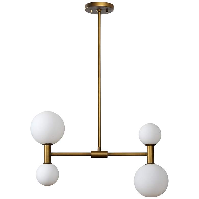 Image 1 Renwil Luiza 24" Wide Brass and White Glass Modern Ceiling Pendant