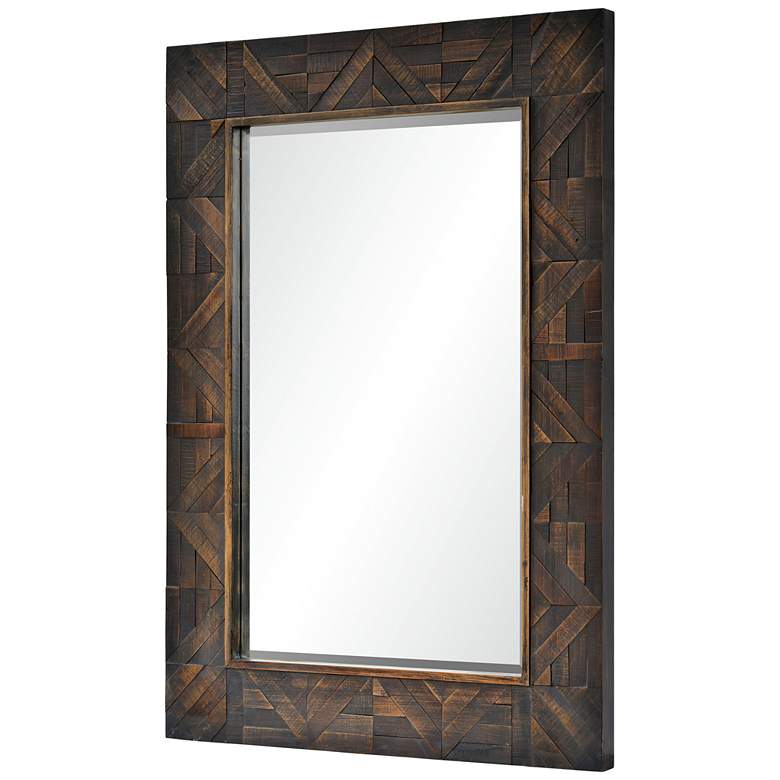 Image 3 Renwil Maila Dark Brown Wood 30" x 42" Rectangular Wall Mirror more views