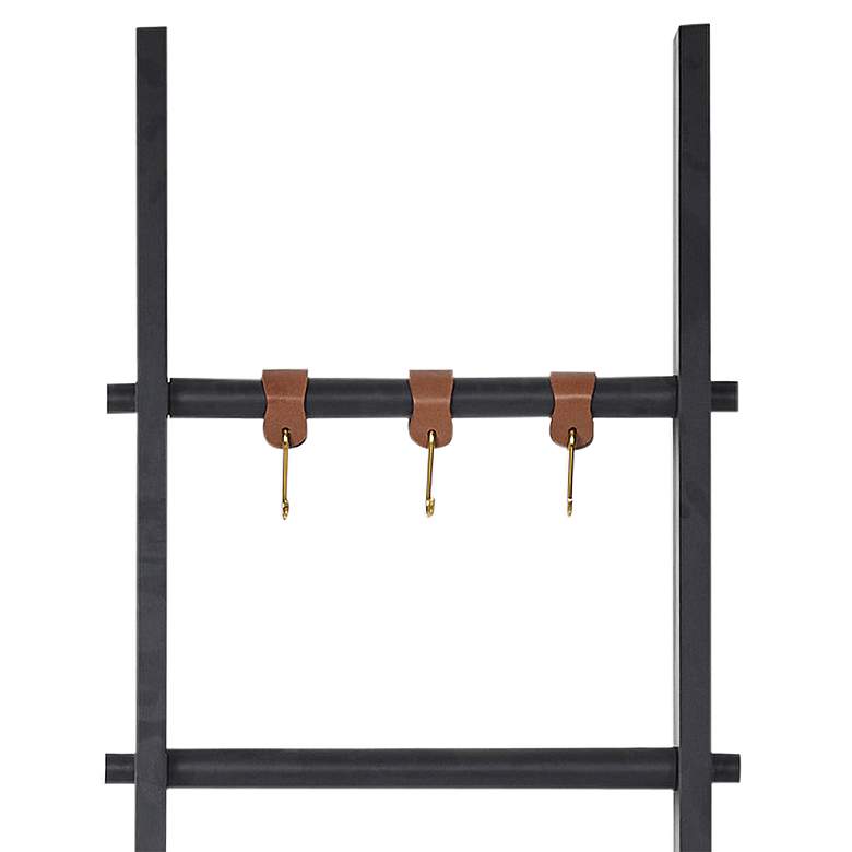 Image 2 Renwil Mareva 18" Wide Black Wood Decorative Blanket Ladder more views