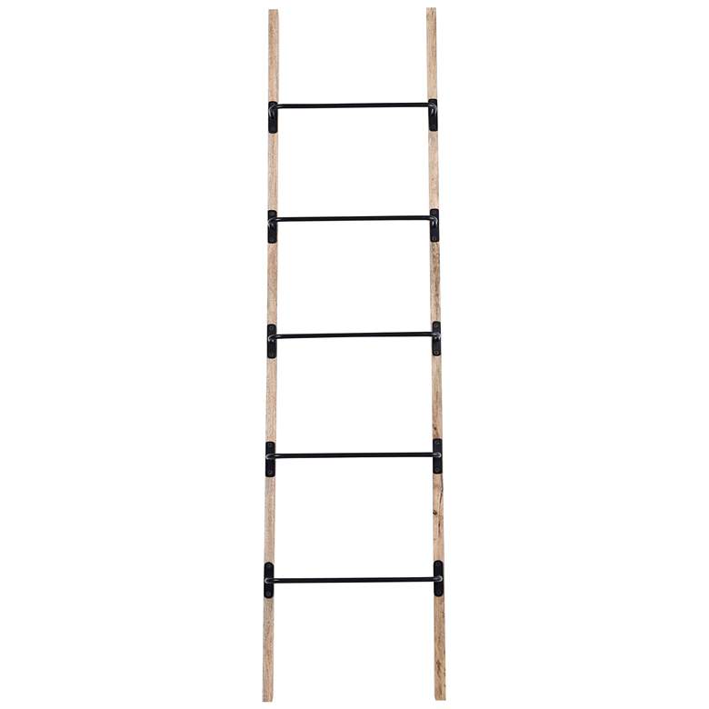 Image 1 Renwil Marieta 18" Wide Natural Wood Decorative Blanket Ladder