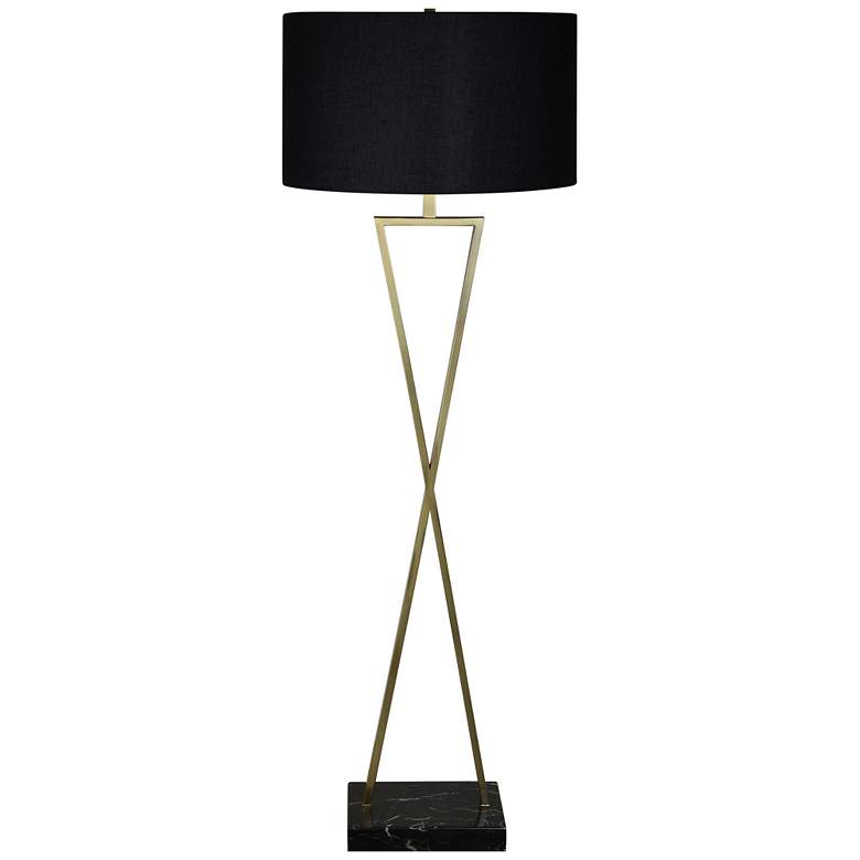 Image 1 Renwil Marta 61 1/4" High Brass Floor Lamp with Black Marble Base