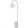 Renwil Merlot 62" Iron Satin Brass Natural White Marble Floor Lamp