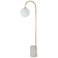 Renwil Merlot 62" Iron Satin Brass Natural White Marble Floor Lamp