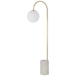 Renwil Merlot 62" Iron Satin Brass Natural White Marble Floor Lamp