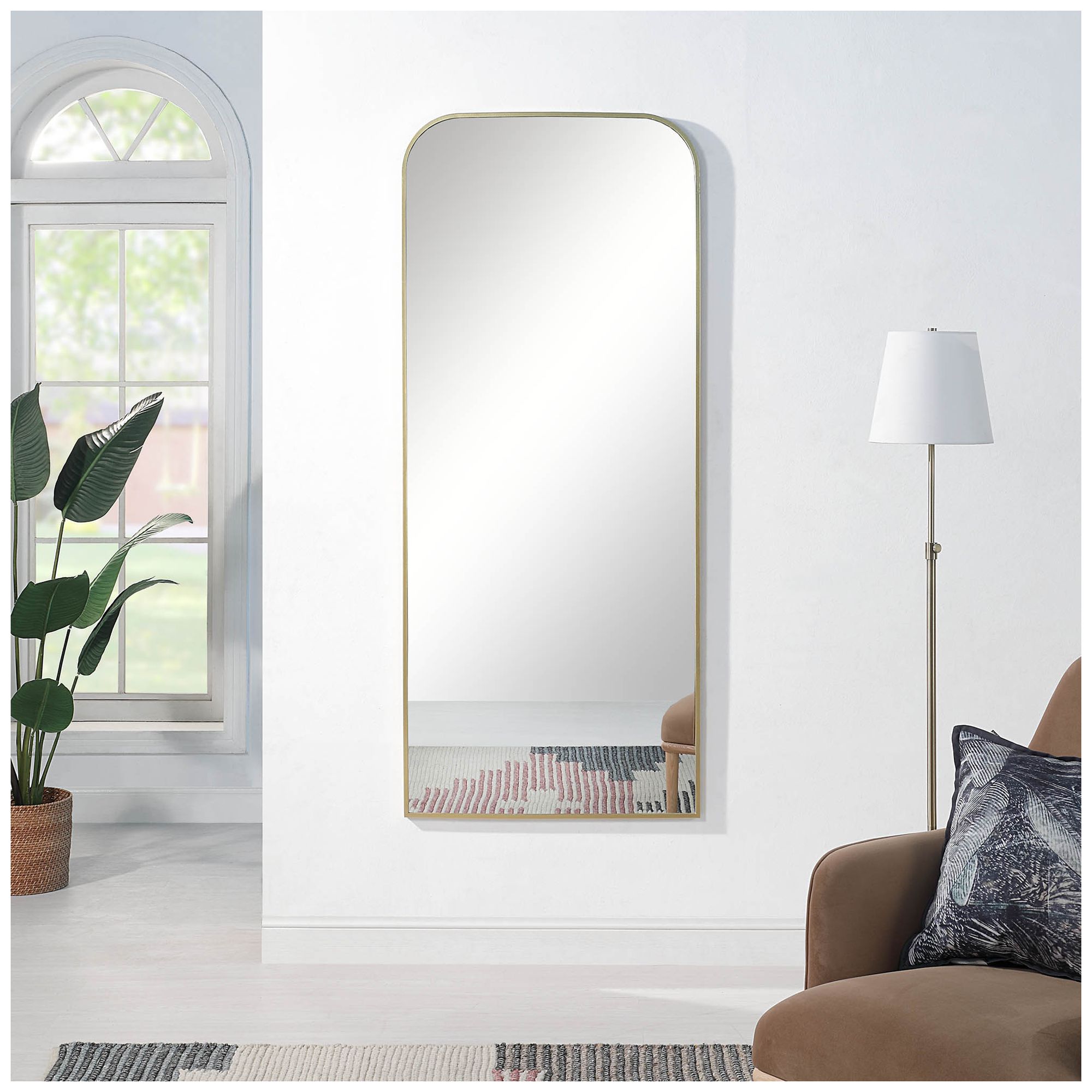 Image 2 Renwil Meryem 72" Tall Rectangle Full Length Mirror, Yellow more views