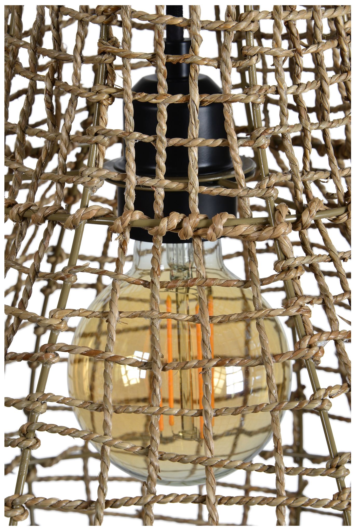 Image 2 Renwil Nahanni Seagrass Natural Mesh Ceiling Fixture 13.78x18.9x126" more views