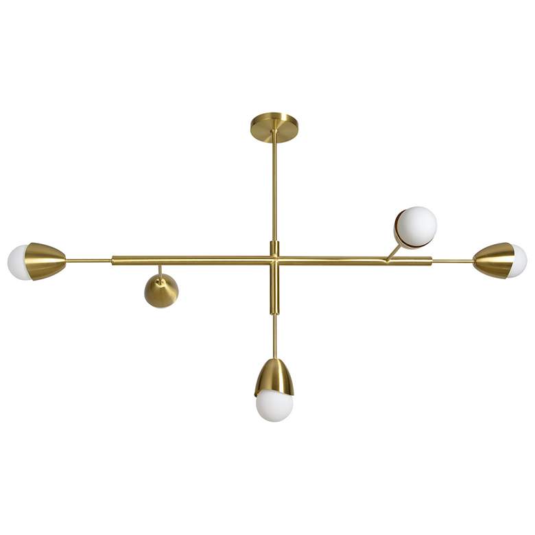 Image 1 Renwil Naura Plated Satin Brass Ceiling Fixture 52x17x25"