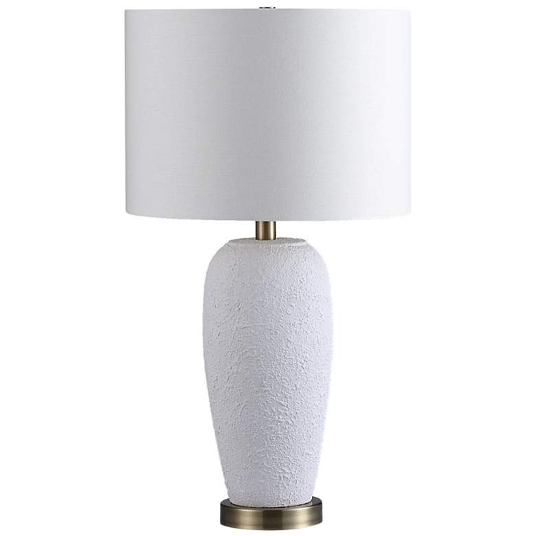 Image 1 Renwil Nissa 25 1/2" High Textured Matte White Ceramic Table Lamp