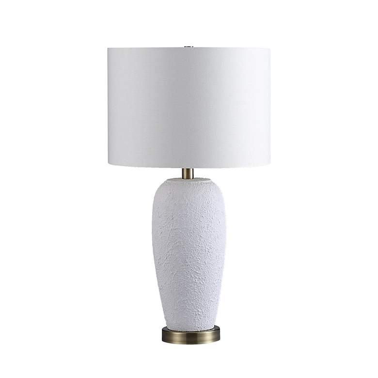 Image 2 Renwil Nissa 25 1/2" High Textured Matte White Ceramic Table Lamp more views