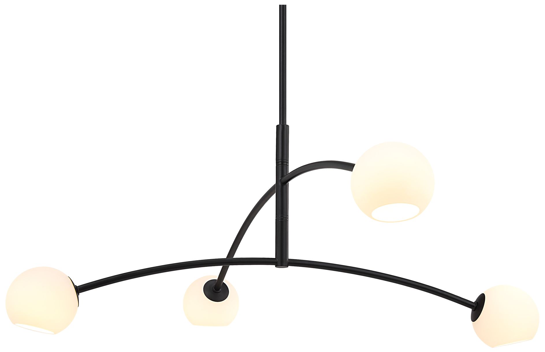 Renwil Nube Matte Black Etched White Glass Ceiling Fixture