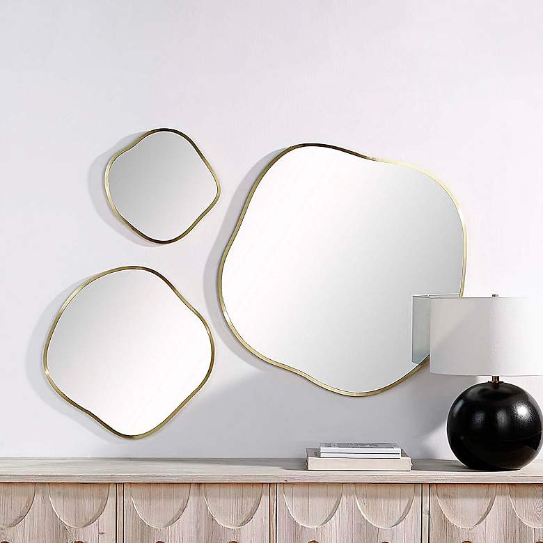 Image 1 Renwil Nucleus Iron Satin Brass Wall Mirror 36 x 36 x 0.4