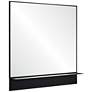 Renwil Otavi Matte Black Iron 35" Square Shelf Wall Mirror