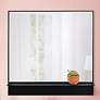 Renwil Otavi Matte Black Iron 35" Square Shelf Wall Mirror
