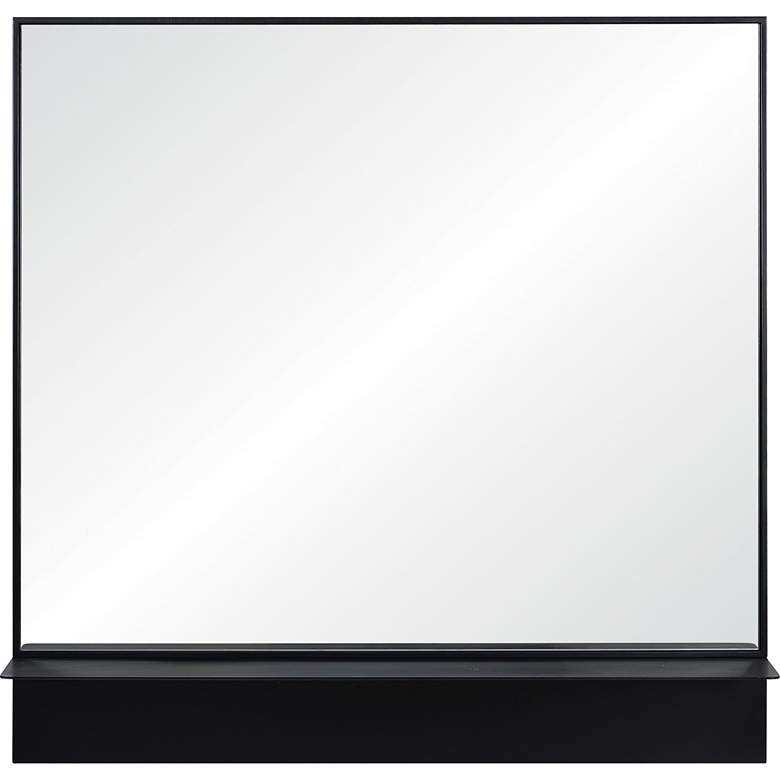 Image 6 Renwil Otavi Matte Black Iron 35" Square Shelf Wall Mirror more views
