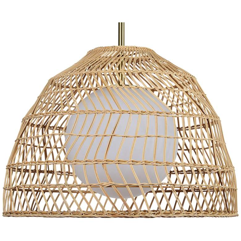 Image 1 Renwil Palm Natural Rattan Ceiling Fixture Dia-20x 14"H