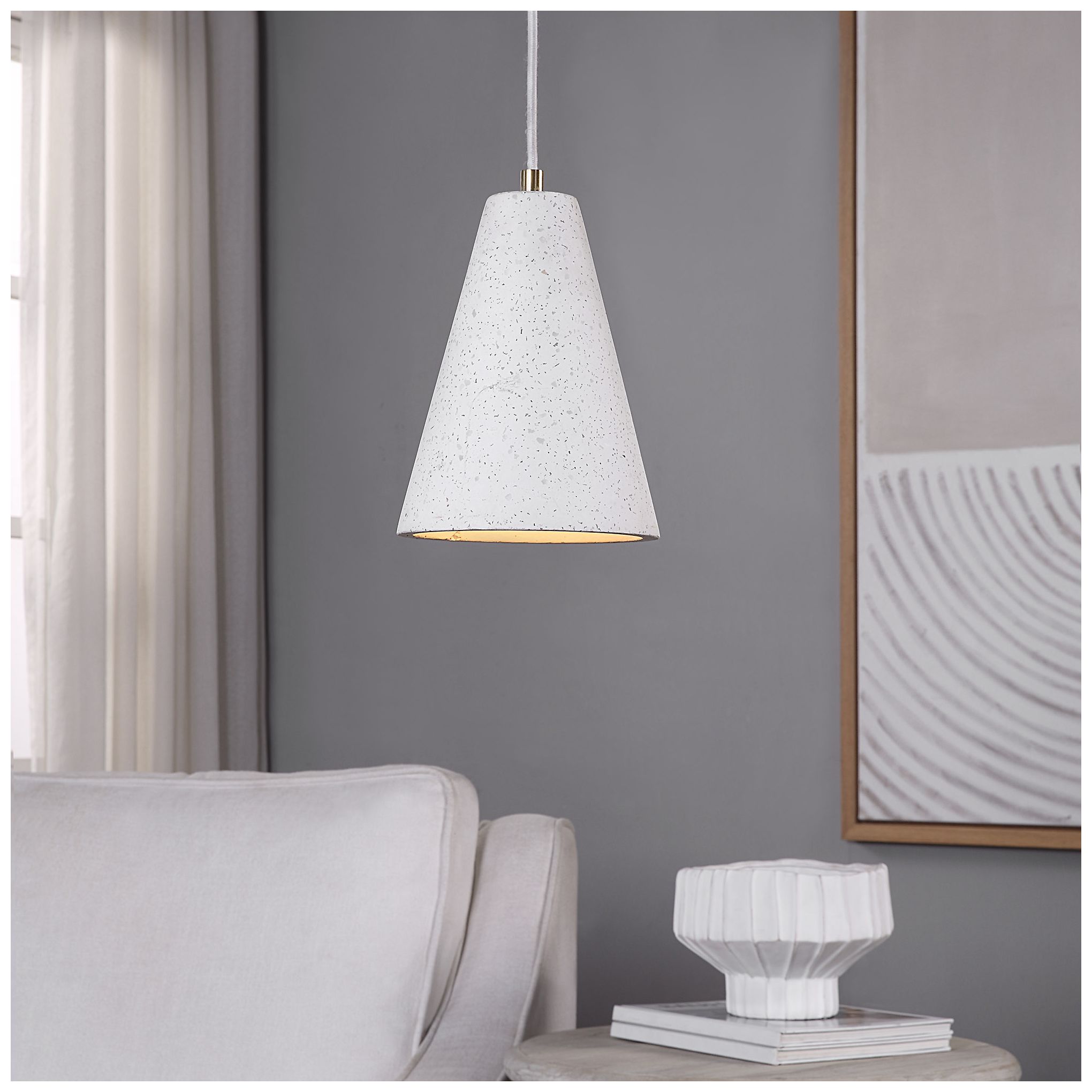 Renwil Paula Terrazzo Off-White with Speckles Ceiling Fixture