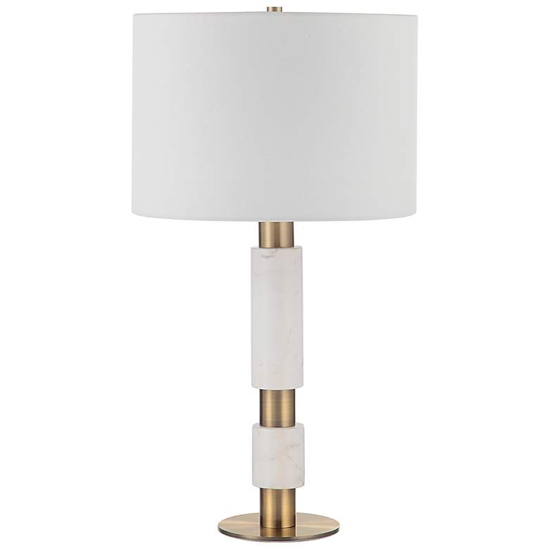 Image 1 Renwil Pirot 26 1/2" High Natural Honed White Marble Table Lamp