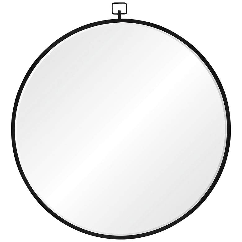 Image 1 Renwil Rayden 38 1/2"x36" Iron Round Matte Black Wall Mirror