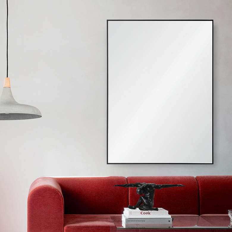 Image 1 Renwil Rosanna Matte Black Iron 30" x 40" Rectangular Wall Mirror