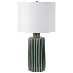 Renwil Roza 24 1/2" Modern Ceramic Glazed Crackle Olive Table Lamp
