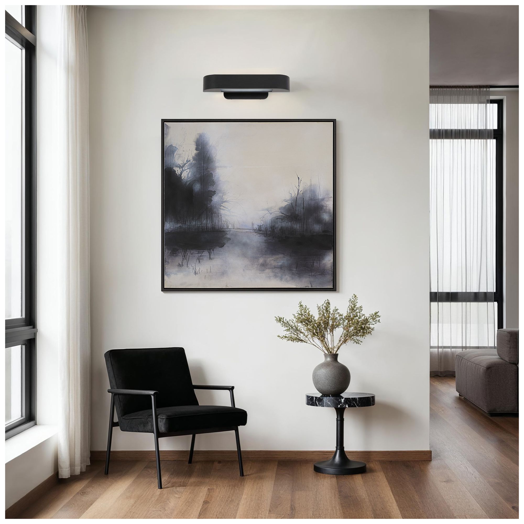 Image 2 Renwil Saba 4.5" Height Wall Sconce, Black more views