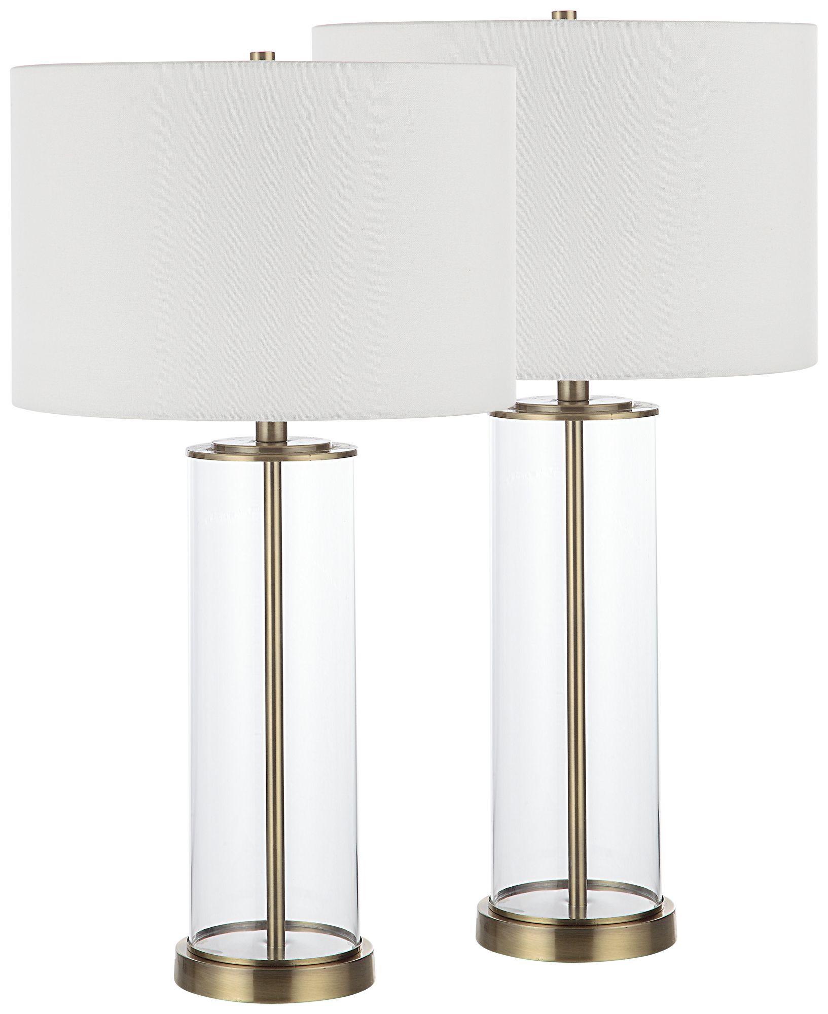 Image 2 Renwil Saco 28" Tall Satin Brass Glass Table Lamp (Set of 2)