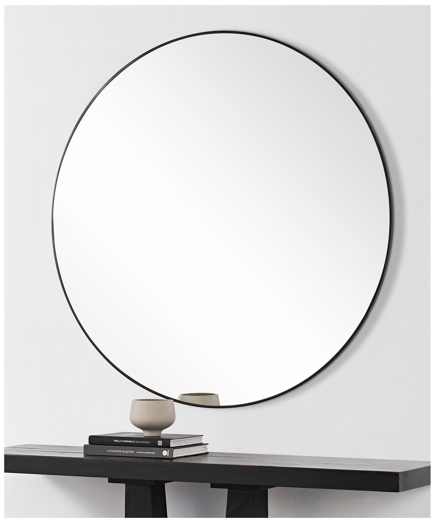 Image 4 Renwil Sami 48" Tall Round Wall Mirror, Black more views