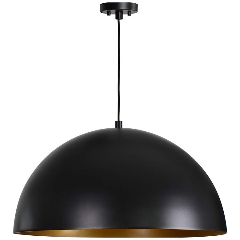 Image 1 Renwil Sina Matte Black with Gold Ceiling Fixture 27.5x13.5x122.5"