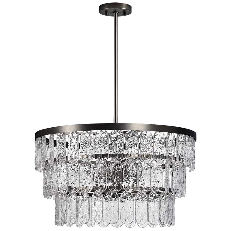 Image 1 Renwil Solaris Gunmetal Glass Chandelier Ceiling Fixture Dia-24 X 14"
