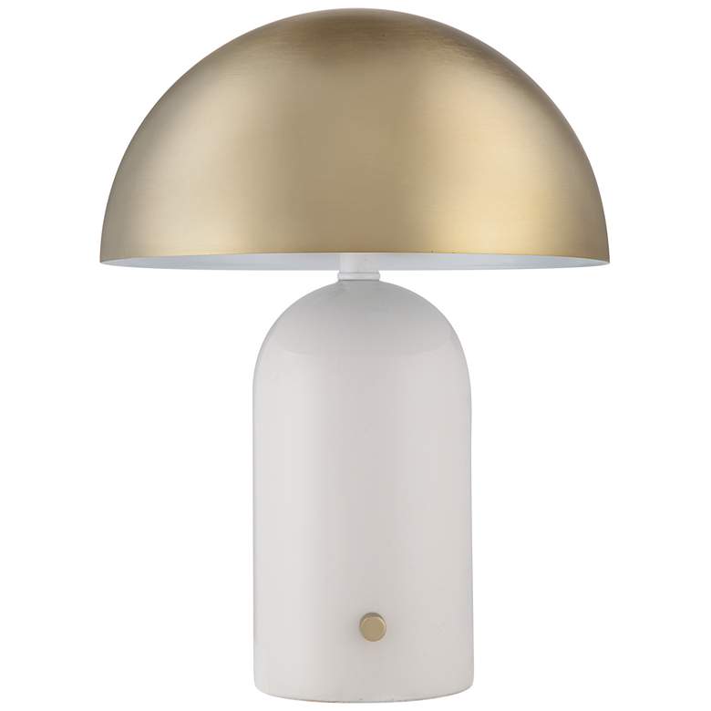 Image 1 Renwil Solero 16" High Brass Mushroom Dome White Ceramic Table Lamp