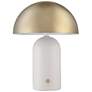 Renwil Solero 16" High Brass Mushroom Dome White Ceramic Table Lamp